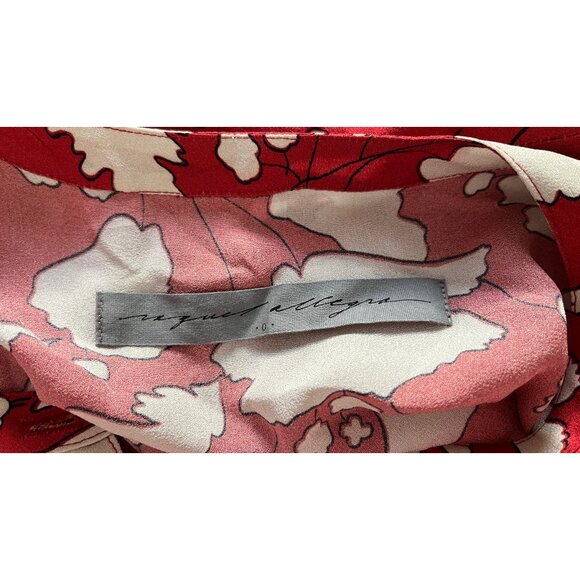 RAQUEL ALLEGRA RED LEAF PRINT DRESS S - Picture 7 of 8